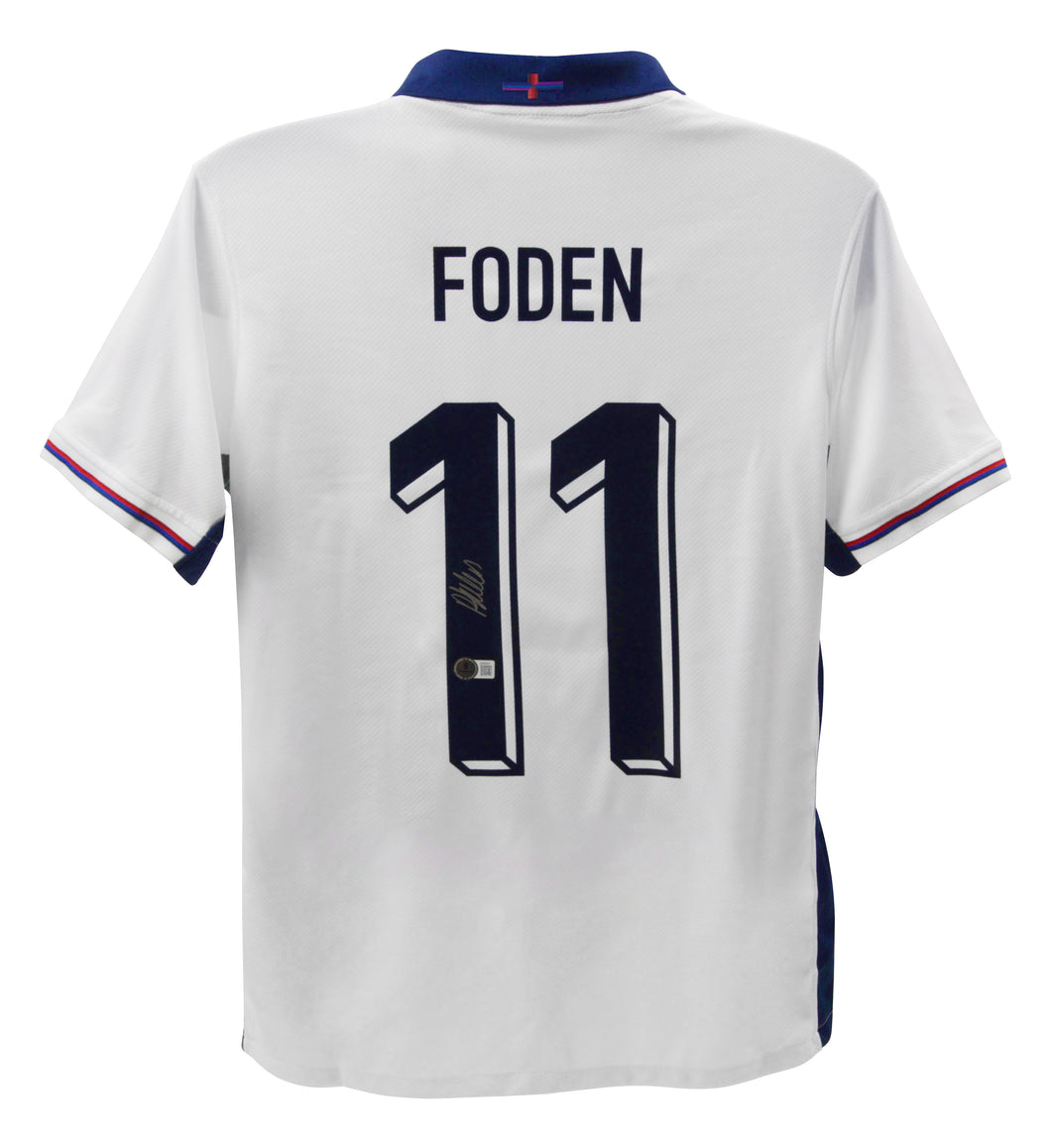 Phil Foden #11 England 2024 Home Signed Jersey (Beckett COA)