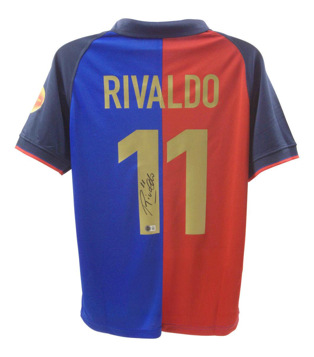 Rivaldo Barcelona Jersey Beckett Authenticated