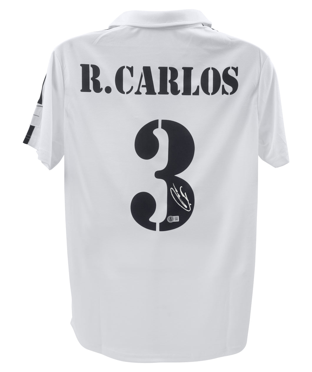 Roberto Carlos #3 Real Madrid 01/02 Home UCL / Centenary Signed Jersey (Beckett COA)