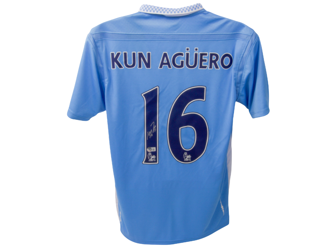 Sergio Kun Aguero #10 Manchester City 20/21 Home Signed Jersey (Beckett COA)